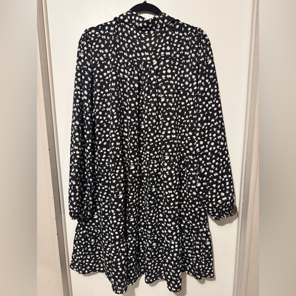 Umgee Black Midi Dress with White Spot Print - Picture 3 of 4